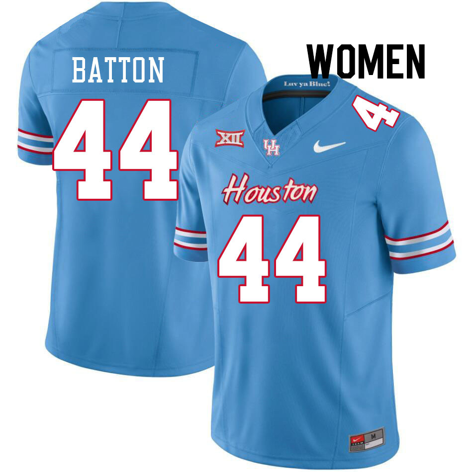 Women #44 Michael Batton Houston Cougars College Football Jerseys Stitched-Oilers